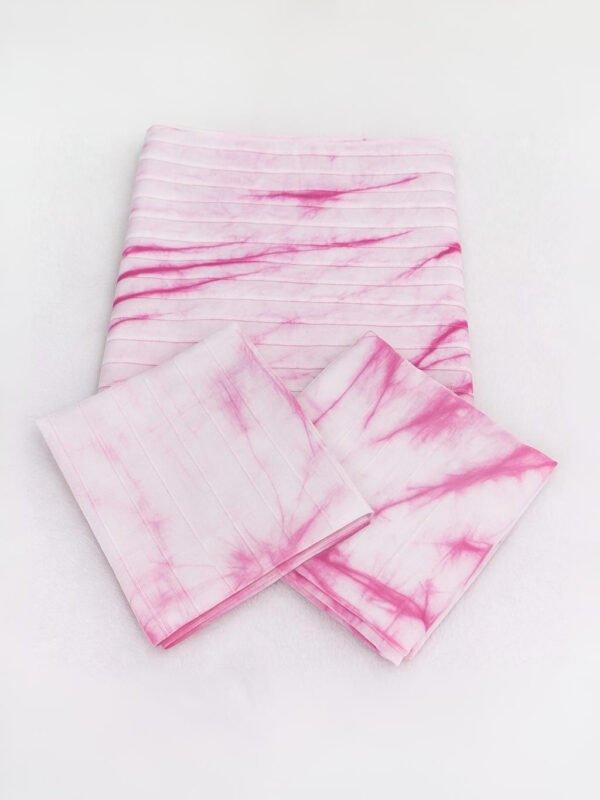 Premium Pink & White Tie-Dye Cotton Quilt with Pillow Covers – Soft, Lightweight & Handcrafted Bedding Set